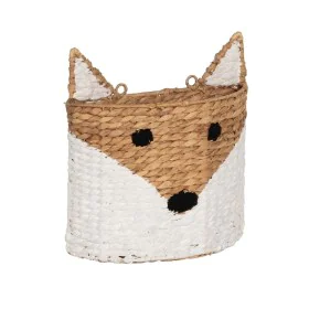 Basket Fox White Black Beige Natural Fibre 30 x 11 x 33 cm by BigBuy Home, Storage baskets - Ref: S8804496, Price: 21,83 €, D...