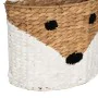 Cesto Volpe Bianco Nero Beige Fibra naturale 30 x 11 x 33 cm di BigBuy Home, Cesti portaoggetti - Rif: S8804496, Prezzo: 21,8...