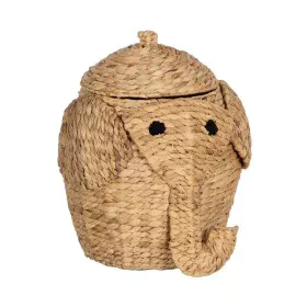 Cesto Elefante Nero Beige Fibra naturale 38 x 38 x 42 cm di BigBuy Home, Cesti portaoggetti - Rif: S8804498, Prezzo: 66,60 €,...