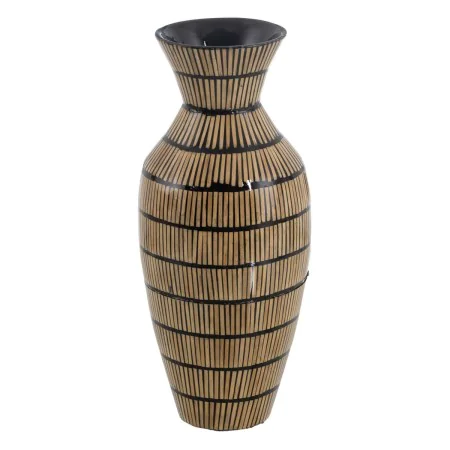 Vase Noir Beige Bambou 22 x 22 x 52 cm de BigBuy Home, Vases - Réf : S8804581, Prix : 51,11 €, Remise : %