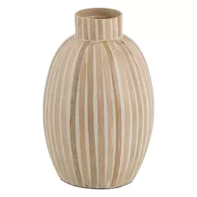 Vase White Beige Bamboo 24 x 24 x 37 cm by BigBuy Home, Vases - Ref: S8804619, Price: 37,68 €, Discount: %