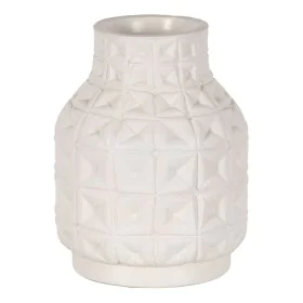 Jarrón Blanco Cerámica 22 x 22 x 28 cm de BigBuy Home, Jarrones - Ref: S8804636, Precio: 38,26 €, Descuento: %