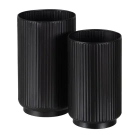 Set de pots de fleurs Noir Fer 16,5 x 16,5 x 28 cm (2 Unités) de BigBuy Garden, Cache-pots - Réf : S8804688, Prix : 34,65 €, ...