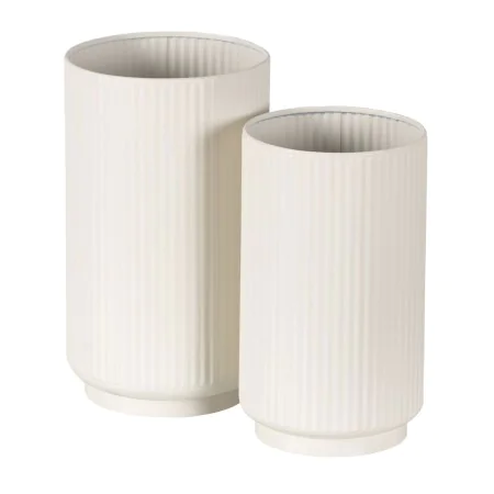 Set de pots de fleurs Crème Fer 16,5 x 16,5 x 28 cm (2 Unités) de BigBuy Garden, Cache-pots - Réf : S8804689, Prix : 33,26 €,...