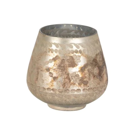 Bougeoir Blanc Verre 14 x 14 x 13 cm de BigBuy Home, Bougeoirs et chandeliers - Réf : S8804690, Prix : 15,61 €, Remise : %