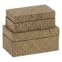 Juego de Cajas Decorativas Beige Natural DMF 25 x 15 x 12 cm (2 Unidades) de BigBuy Home, Cajas - Ref: S8804699, Precio: 40,5...