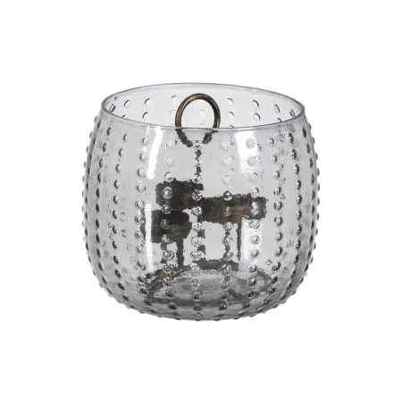 Bougeoir Gris Métal Verre 18 x 18 x 16 cm de BigBuy Home, Bougeoirs et chandeliers - Réf : S8804704, Prix : 37,68 €, Remise : %