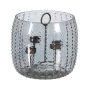 Castiçais Cinzento Metal Cristal Ø 23 cm 23 x 23 x 20 cm de BigBuy Home, Candelabros e suportes para velas - Ref: S8804705, P...