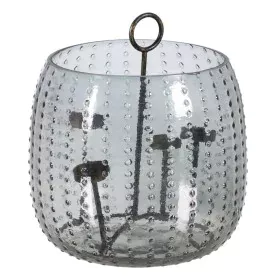 Castiçais Cinzento Metal Cristal 28 x 28 x 25 cm de BigBuy Home, Candelabros e suportes para velas - Ref: S8804706, Preço: 80...