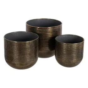 Set de pots de fleurs Bronze Doré Aluminium 37,5 x 37,5 x 35 cm (3 Unités) de BigBuy Garden, Cache-pots - Réf : S8804743, Pri...