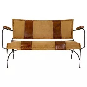 Bench Alexandra House Living Leather Iron Mango wood 71 x 76 x 127 cm by Alexandra House Living, Benches - Ref: D1631210, Pri...