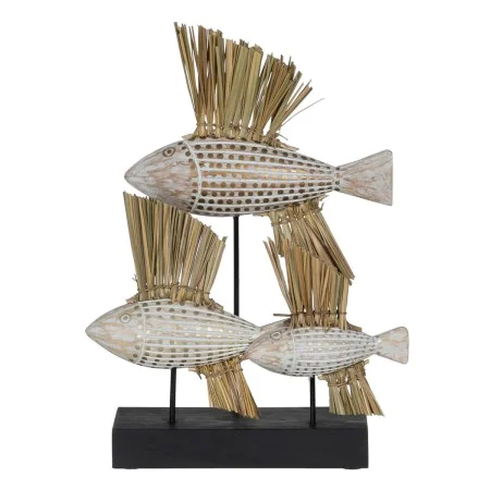 Figurine Décorative Blanc Marron Naturel Poissons 30 x 10 x 40 cm de BigBuy Home, Objets de décoration - Réf : S8804754, Prix...