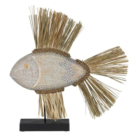 Decorative Figure White Brown Natural Fish 57 x 12 x 60 cm by BigBuy Home, Ornaments - Ref: S8804755, Price: 74,23 €, Discoun...