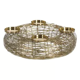 Bougeoir Doré Acier inoxydable 39 x 39 x 12 cm de BigBuy Home, Bougeoirs et chandeliers - Réf : S8804766, Prix : 77,77 €, Rem...