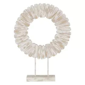 Sculpture Blanc Beige Bois de manguier 45 x 10 x 59 cm de BigBuy Home, Sculptures - Réf : S8804809, Prix : 66,65 €, Remise : %