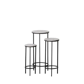 Jeu de 3 tables Noir Gris Fer 30 x 30 x 71 cm (3 Unités) de BigBuy Home, Tables - Réf : S8804827, Prix : 66,65 €, Remise : %