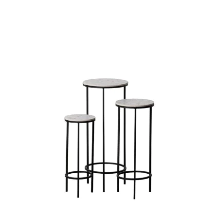 Set of 3 tables Black Grey Iron 30 x 30 x 71 cm (3 Units) by BigBuy Home, Tables - Ref: S8804827, Price: 66,65 €, Discount: %