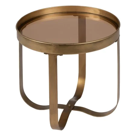 Mesa de Apoio Pequena Cobre Dourado Cristal Ferro 50 x 50 x 47,5 cm de BigBuy Home, Jogos de móveis - Ref: S8804845, Preço: 8...