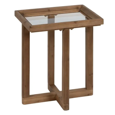 Table d'appoint Naturel Verre trempé Bois d'épicéa 50 x 38 x 60 cm de BigBuy Home, Tables - Réf : S8804858, Prix : 121,41 €, ...