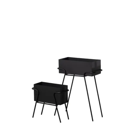 Set de pots de fleurs Noir Fer 58 x 25 x 76 cm (2 Unités) de BigBuy Garden, Cache-pots - Réf : S8804862, Prix : 80,71 €, Remi...