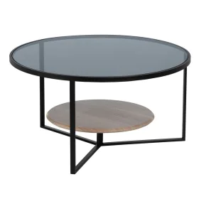 Mesa de Centro Preto Natural Cristal Ferro Madeira MDF 75 x 75 x 40 cm de BigBuy Home, Jogos de móveis - Ref: S8804883, Preço...