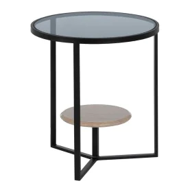 Table d'appoint Noir Naturel Verre Fer 45 x 45 x 50 cm de BigBuy Home, Tables - Réf : S8804884, Prix : 98,68 €, Remise : %