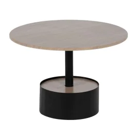 Mesa de Centro Negro Natural Hierro Madera MDF 65 x 65 x 37,5 cm de BigBuy Home, Mesas - Ref: S8804887, Precio: 130,27 €, Des...