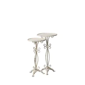 Set of 2 tables Cream Iron 40 x 40 x 77 cm (2 Units) by BigBuy Home, Tables - Ref: S8804898, Price: 189,57 €, Discount: %