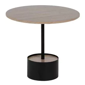 Mesa de Centro Negro Natural Hierro Madera MDF 50 x 50 x 45 cm de BigBuy Home, Mesas - Ref: S8804918, Precio: 94,66 €, Descue...