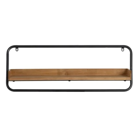 Étagère Noir Naturel Fer Bois d'hévéa 80 x 18 x 36 cm de BigBuy Home, Étagères verticales - Réf : S8804929, Prix : 57,78 €, R...