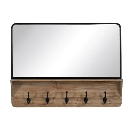 Miroir mural Noir Beige Bois Verre 90 x 13 x 66 cm de BigBuy Home, Miroirs muraux - Réf : S8804934, Prix : 126,19 €, Remise : %