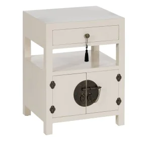 Nightstand ORIENTE White MDF Wood 50 x 40 x 66 cm by BigBuy Home, Bedside Tables - Ref: S8804937, Price: 140,40 €, Discount: %