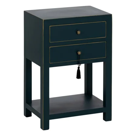 Nightstand ORIENT Blue Fir wood MDF Wood 45 x 30 x 66 cm by BigBuy Home, Bedside Tables - Ref: S8804972, Price: 135,59 €, Dis...