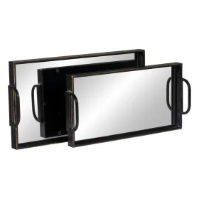 Vassoio per aperitivi Nero Ferro 55,5 x 29 x 9 cm (2 Unità) di BigBuy Home, Piatti e teglie - Rif: S8804991, Prezzo: 58,41 €,...