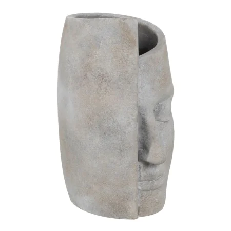 Vaso Cinzento Cimento Face 18,5 x 16 x 27,5 cm de BigBuy Home, Jarrões - Ref: S8805081, Preço: 18,78 €, Desconto: %