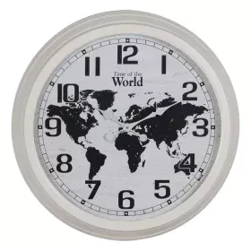 Horloge Murale Mappemonde Blanc Noir Fer 70 x 70 x 6,5 cm de BigBuy Home, Pendules murales - Réf : S8805114, Prix : 73,10 €, ...