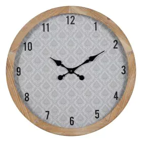 Reloj de Pared Blanco Natural Madera Cristal 60 x 60 x 6,5 cm de BigBuy Home, Relojes de pared - Ref: S8805118, Precio: 57,35...