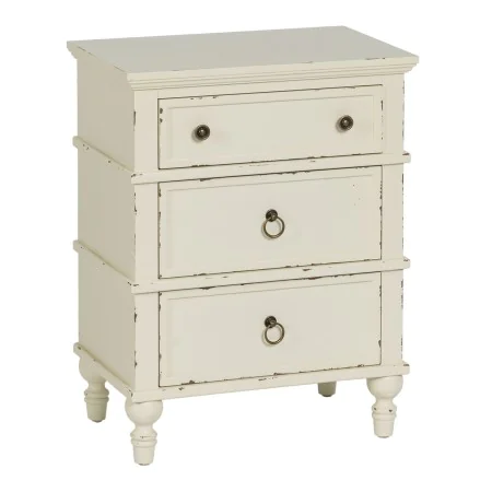 Nightstand White Fir wood DMF 51 x 32 x 66 cm by BigBuy Home, Bedside Tables - Ref: S8805123, Price: 179,52 €, Discount: %