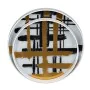 Snack tray White Black Golden PVC Crystal Abstract 42 x 42 x 4,2 cm (2 Units) by BigBuy Home, Plates and dishes - Ref: S88051...