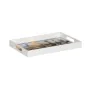 bandeja de aperitivos Branco Preto Dourado PVC Cristal Abstrato 45 x 31 x 4,2 cm (2 Unidades) de BigBuy Home, Pratos e fontes...