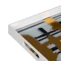 bandeja de aperitivos Branco Preto Dourado PVC Cristal Abstrato 45 x 31 x 4,2 cm (2 Unidades) de BigBuy Home, Pratos e fontes...