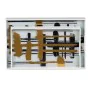 bandeja de aperitivos Branco Preto Dourado PVC Cristal Abstrato 45 x 31 x 4,2 cm (2 Unidades) de BigBuy Home, Pratos e fontes...