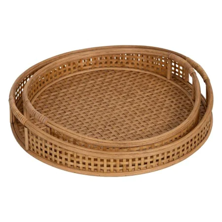 Tray Natural Bamboo 44,5 x 44,5 x 8,5 cm (2 Units) by BigBuy Home, Plates and dishes - Ref: S8805174, Price: 62,59 €, Discoun...