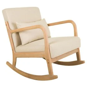 Rocking chair Alexandra House Living Cream Rubber Cotton Linen Wood 88 x 78 x 66 cm by Alexandra House Living, Chairs - Ref: ...