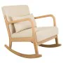 Rocking chair Alexandra House Living Cream Rubber Cotton Linen Wood 88 x 78 x 66 cm by Alexandra House Living, Chairs - Ref: ...