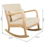 Rocking chair Alexandra House Living Cream Rubber Cotton Linen Wood 88 x 78 x 66 cm by Alexandra House Living, Chairs - Ref: ...