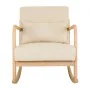 Rocking chair Alexandra House Living Cream Rubber Cotton Linen Wood 88 x 78 x 66 cm by Alexandra House Living, Chairs - Ref: ...