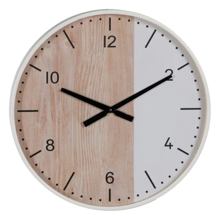 Reloj de Pared Blanco Natural Madera 60 x 60 x 5,5 cm de BigBuy Home, Relojes de pared - Ref: S8805243, Precio: 64,60 €, Desc...