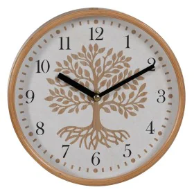 Wall Clock Tree White Natural Wood Crystal 22 x 22 x 4,5 cm by BigBuy Home, Wall Clocks - Ref: S8805245, Price: 20,04 €, Disc...