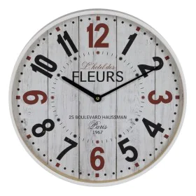 Horloge Murale Blanc Bois Verre 40 x 40 x 4,5 cm de BigBuy Home, Pendules murales - Réf : S8805259, Prix : 38,51 €, Remise : %